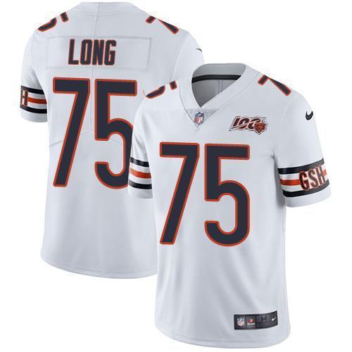Nike Chicago Bears #75 Kyle Long White 100th Season Stitched NFL Vapor Untouchable Limited Jersey