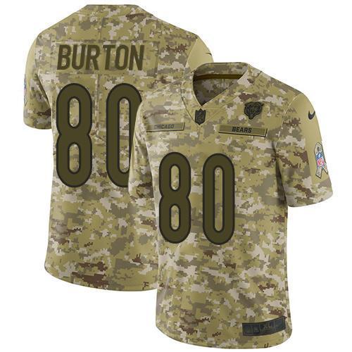 Nike Chicago Bears #80 Trey Burton Camo Stitched NFL Limited 2018 Salute To Service Jersey