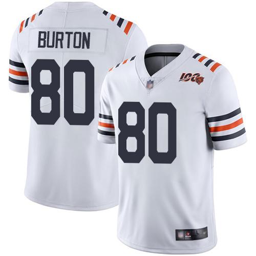 Nike Chicago Bears #80 Trey Burton White Alternate Stitched NFL Vapor Untouchable Limited 100th Season Jersey