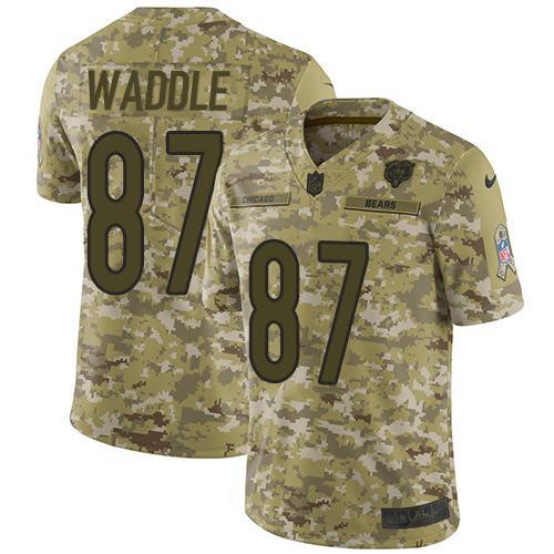 Nike Chicago Bears #87 Tom Waddle Camo Stitched NFL Limited 2018 Salute To Service Jersey