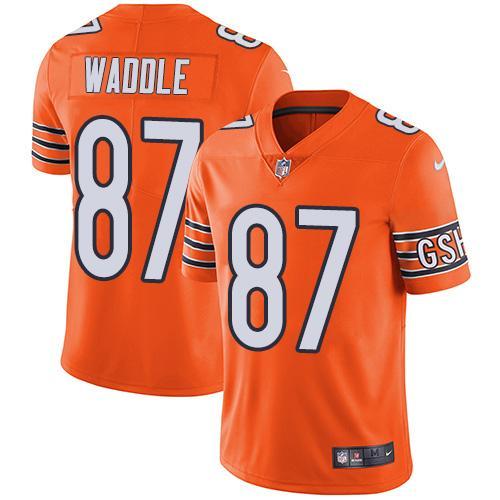Nike Chicago Bears #87 Tom Waddle Orange Stitched NFL Limited Rush Jersey