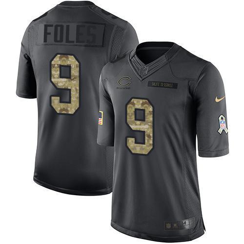 Nike Chicago Bears #9 Nick Foles Black Stitched NFL Limited 2016 Salute to Service Jersey
