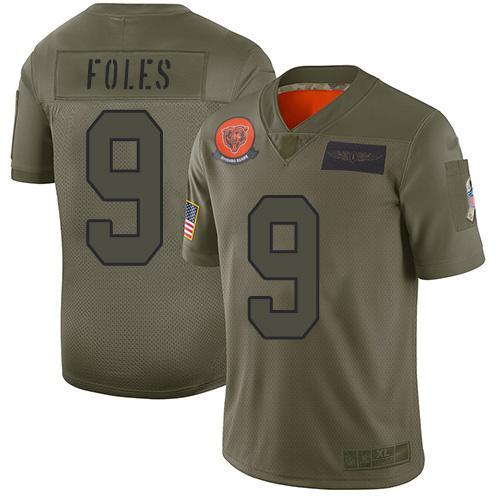 Nike Chicago Bears #9 Nick Foles Camo Stitched NFL Limited 2019 Salute To Service Jersey