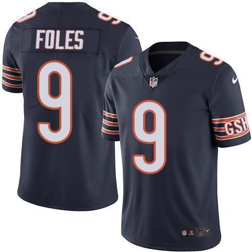 Nike Chicago Bears #9 Nick Foles Navy Blue Team Color Stitched NFL Vapor Untouchable Limited Jersey