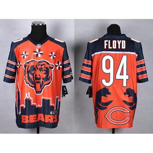 Nike Chicago Bears #94 Leonard Floyd Orange Stitched NFL Elite Noble Fashion Jersey