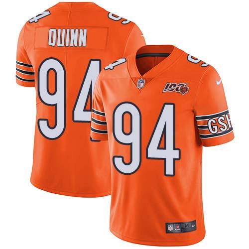 Nike Chicago Bears #94 Robert Quinn Orange Stitched NFL Limited Rush 100th Season Jersey