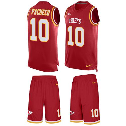 Nike Chiefs #10 Isiah Pacheco Red Team Color Stitched NFL Limited Tank Top Suit Jersey