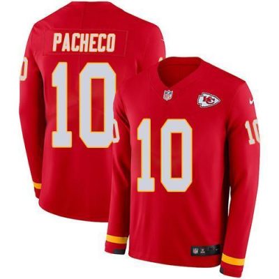 Nike Chiefs #10 Isiah Pacheco Red Team Color Stitched NFL Limited Therma Long Sleeve Jersey