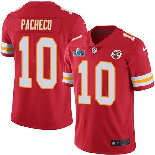 Nike Chiefs #10 Isiah Pacheco Red Team Color Super Bowl LVII Patch Stitched NFL Vapor Untouchable Limited Jersey