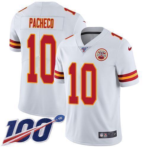 Nike Chiefs #10 Isiah Pacheco White Stitched NFL 100th Season Vapor Limited Jersey