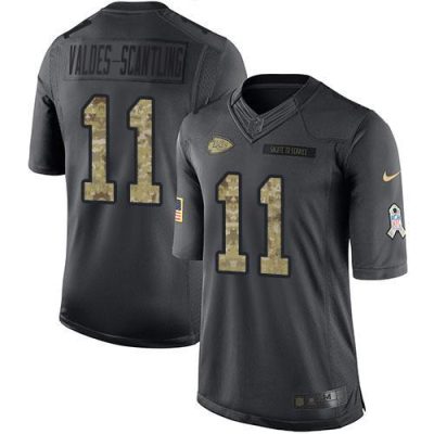 Nike Chiefs #11 Marquez Valdes-Scantling Black Stitched NFL Limited 2016 Salute To Service Jersey
