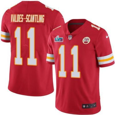 Nike Chiefs #11 Marquez Valdes-Scantling Red Team Color Super Bowl LVII Patch Stitched NFL Vapor Untouchable Limited Jersey