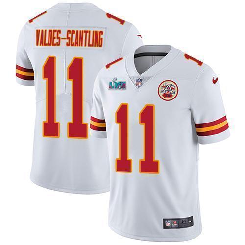 Nike Chiefs #11 Marquez Valdes-Scantling White Super Bowl LVII Patch Stitched NFL Vapor Untouchable Limited Jersey
