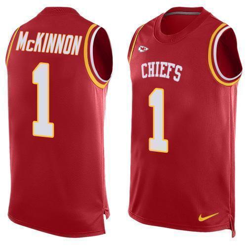Nike Chiefs #1 Jerick McKinnon Red Team Color Stitched NFL Limited Tank Top Jersey
