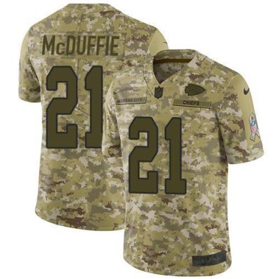 Nike Chiefs #21 Trent McDuffie Camo Stitched NFL Limited 2018 Salute To Service Jersey