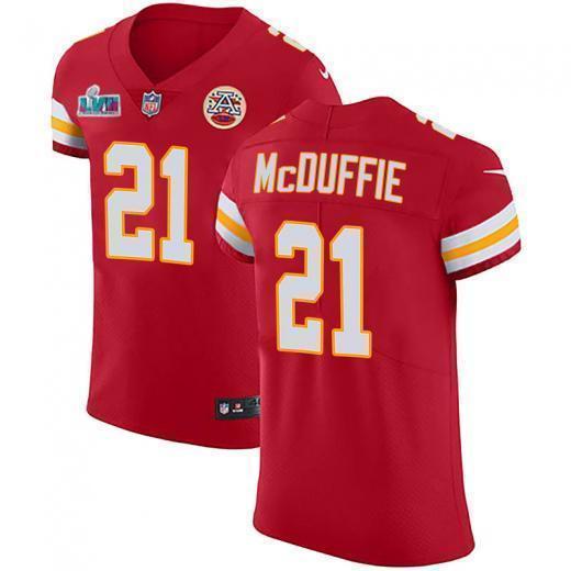 Nike Chiefs #21 Trent McDuffie Red Team Color Super Bowl LVII Patch Stitched NFL Vapor Untouchable Elite Jersey