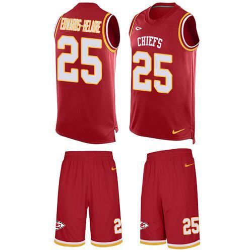 Nike Chiefs #25 Clyde Edwards-Helaire Red Team Color Stitched NFL Limited Tank Top Suit Jersey