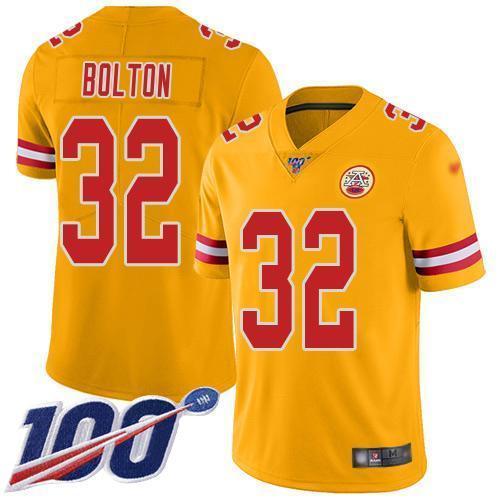 Nike Chiefs #32 Nick Bolton Gold Stitched NFL Limited Inverted Legend 100th Season Jersey
