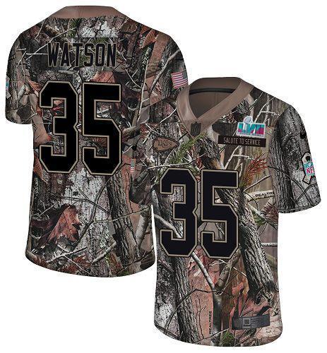 Nike Chiefs #35 Jaylen Watson Camo Super Bowl LVII Patch Stitched NFL Limited Rush Realtree Jersey