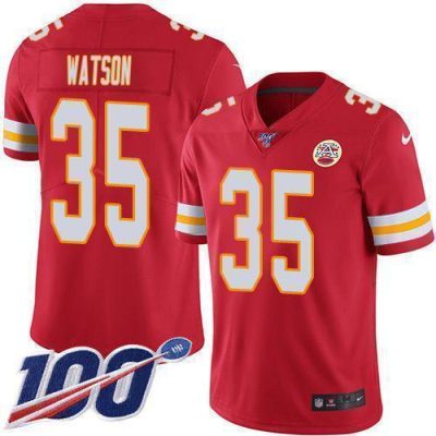 Nike Chiefs #35 Jaylen Watson Red Team Color Stitched NFL 100th Season Vapor Limited Jersey