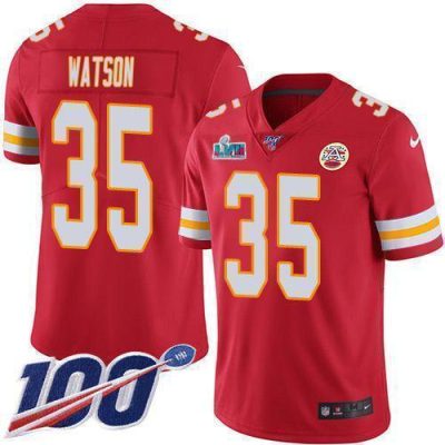 Nike Chiefs #35 Jaylen Watson Red Team Color Super Bowl LVII Patch Stitched NFL 100th Season Vapor Limited Jersey