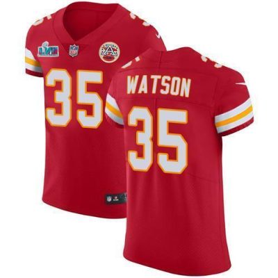Nike Chiefs #35 Jaylen Watson Red Team Color Super Bowl LVII Patch Stitched NFL Vapor Untouchable Elite Jersey