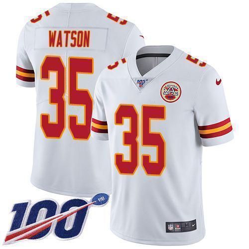 Nike Chiefs #35 Jaylen Watson White Stitched NFL 100th Season Vapor Limited Jersey