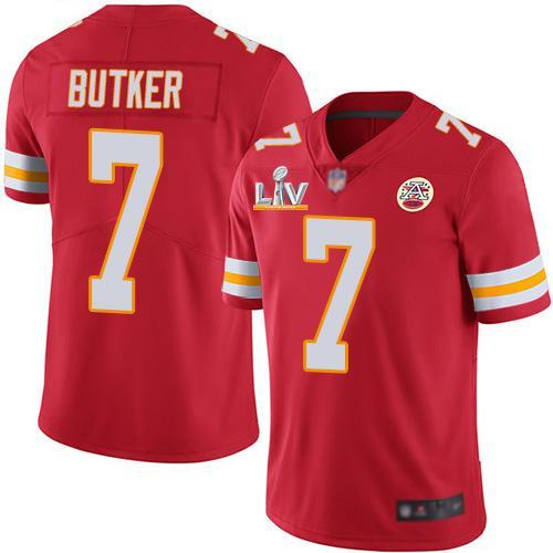 Nike Chiefs #7 Harrison Butker Red Team Color Super Bowl LV Bound Stitched NFL Vapor Untouchable Limited Jersey