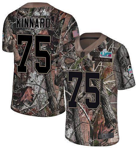 Nike Chiefs #75 Darian Kinnard Camo Super Bowl LVII Patch Stitched NFL Limited Rush Realtree Jersey