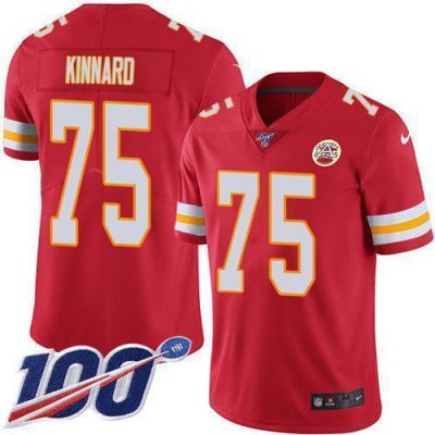 Nike Chiefs #75 Darian Kinnard Red Team Color Stitched NFL 100th Season Vapor Limited Jersey