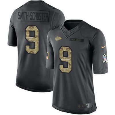 Nike Chiefs #9 JuJu Smith-Schuster Black Stitched NFL Limited 2016 Salute To Service Jersey