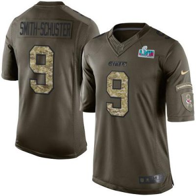 Nike Chiefs #9 JuJu Smith-Schuster Green Super Bowl LVII Patch Stitched NFL Limited 2015 Salute To Service Jersey