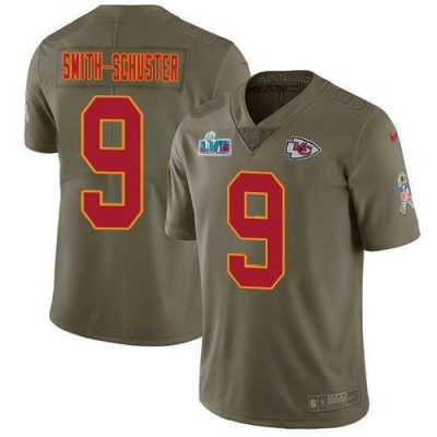 Nike Chiefs #9 JuJu Smith-Schuster Olive Super Bowl LVII Patch Stitched NFL Limited 2017 Salute To Service Jersey