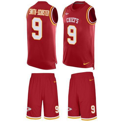 Nike Chiefs #9 JuJu Smith-Schuster Red Team Color Stitched NFL Limited Tank Top Suit Jersey