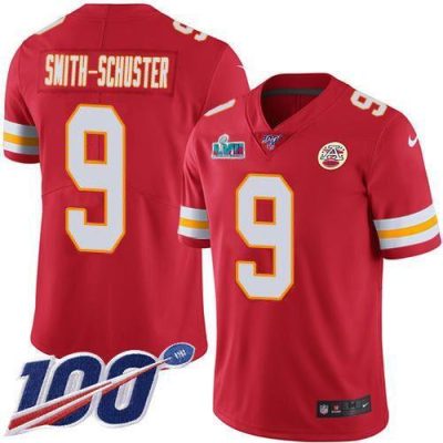 Nike Chiefs #9 JuJu Smith-Schuster Red Team Color Super Bowl LVII Patch Stitched NFL 100th Season Vapor Limited Jersey