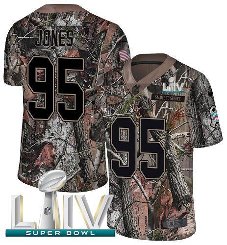 Nike Chiefs #95 Chris Jones Camo Super Bowl LIV 2020 Stitched NFL Limited Rush Realtree Jersey