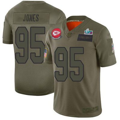 Nike Chiefs #95 Chris Jones Camo Super Bowl LVII Patch Stitched NFL Limited 2019 Salute To Service Jersey
