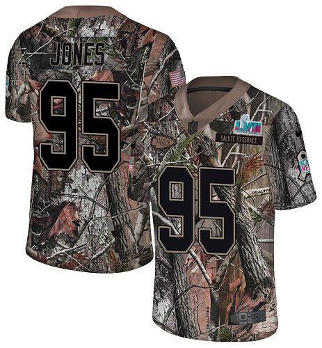 Nike Chiefs #95 Chris Jones Camo Super Bowl LVII Patch Stitched NFL Limited Rush Realtree Jersey