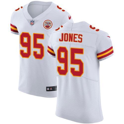 Nike Chiefs #95 Chris Jones White Stitched NFL Vapor Untouchable Elite Jersey
