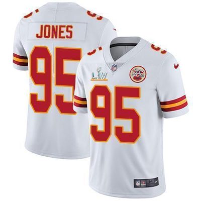 Nike Chiefs #95 Chris Jones White Super Bowl LV Bound Stitched NFL Vapor Untouchable Limited Jersey