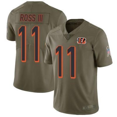 Nike Cincinnati Bengals #11 John Ross III Olive Stitched NFL Limited 2017 Salute To Service Jersey