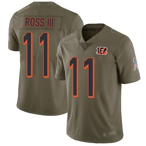 Nike Cincinnati Bengals #11 John Ross III Olive Stitched NFL Limited 2017 Salute To Service Jersey