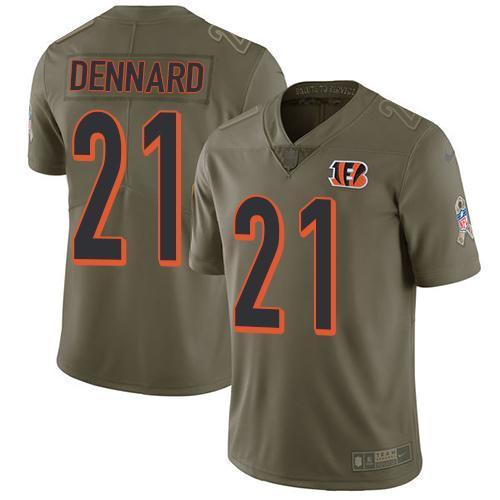 Nike Cincinnati Bengals #21 Darqueze Dennard Olive Stitched NFL Limited 2017 Salute To Service Jersey