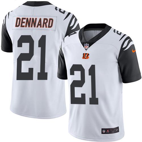 Nike Cincinnati Bengals #21 Darqueze Dennard White Stitched NFL Limited Rush Jersey