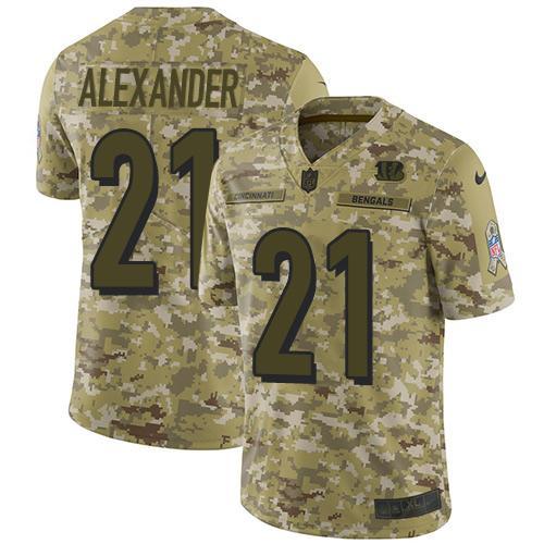Nike Cincinnati Bengals #21 Mackensie Alexander Camo Stitched NFL Limited 2018 Salute To Service Jersey