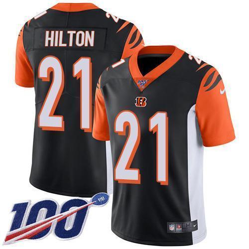Nike Cincinnati Bengals #21 Mike Hilton Black Team Color Stitched NFL 100th Season Vapor Untouchable Limited Jersey