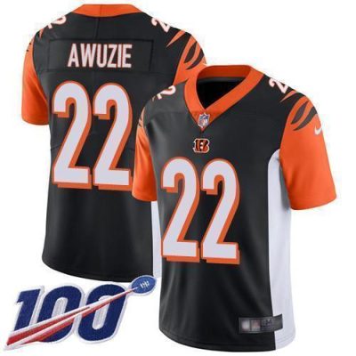 Nike Cincinnati Bengals #22 Chidobe Awuzie Black Team Color Stitched NFL 100th Season Vapor Untouchable Limited Jersey
