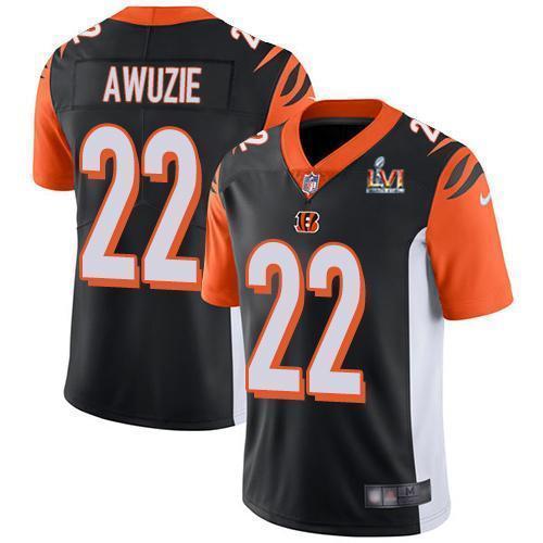 Nike Cincinnati Bengals #22 Chidobe Awuzie Black Team Color Super Bowl LVI Patch Stitched NFL Vapor Untouchable Limited Jersey