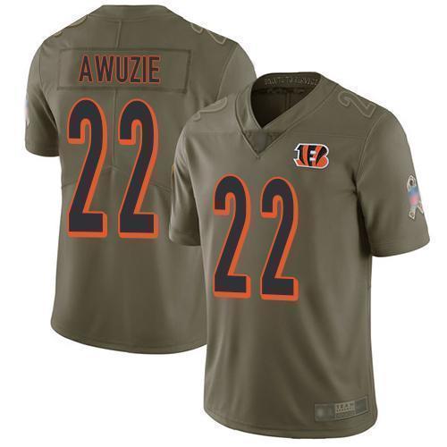Nike Cincinnati Bengals #22 Chidobe Awuzie Olive Stitched NFL Limited 2017 Salute To Service Jersey