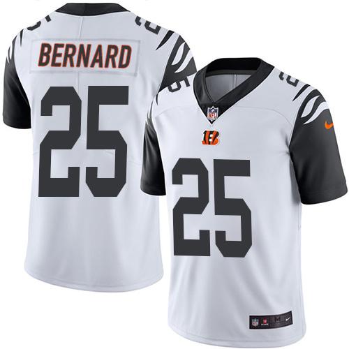 Nike Cincinnati Bengals #25 Giovani Bernard White Stitched NFL Limited Rush Jersey